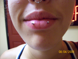 lip piercing